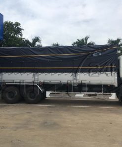 Cạnh hông xe tải Isuzu 15 tấn FVM 1500 thùng mui bạt bửng nhôm