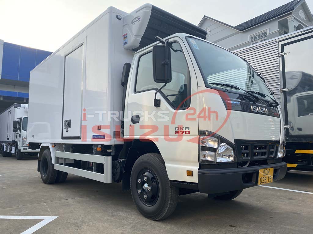 Xe tải Isuzu QKR 270 thùng đông lạnh Lamberet sử dụng máy lạnh Carrier Citimax 700 nhiệt độ -18 độ C