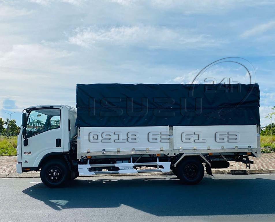 Xe tải Isuzu 3t5 NPR 400 thùng mui bạt bửng nhôm inox